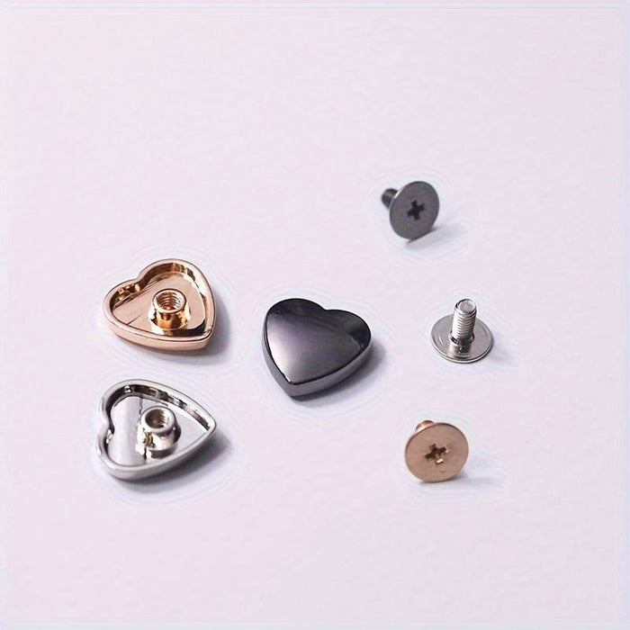 DECORATIVE RIVET - HEART NICKEL