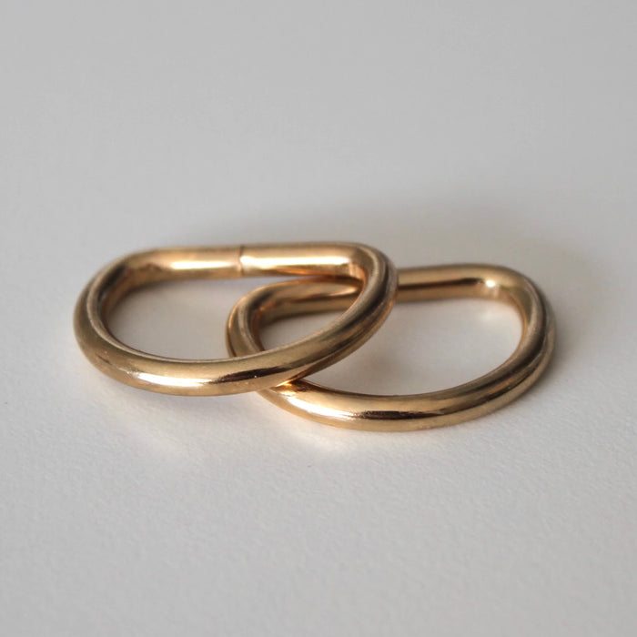 2 PCS D-RING 25 mm / 1in NEW GOLD