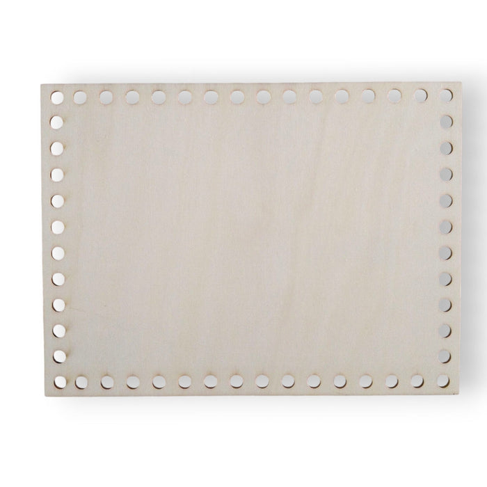 Base de Madera Rectangular Perforada para Tejer 15 × 10 cm