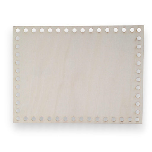Base de Madera Rectangular Perforada para Tejer 20 × 15 cm