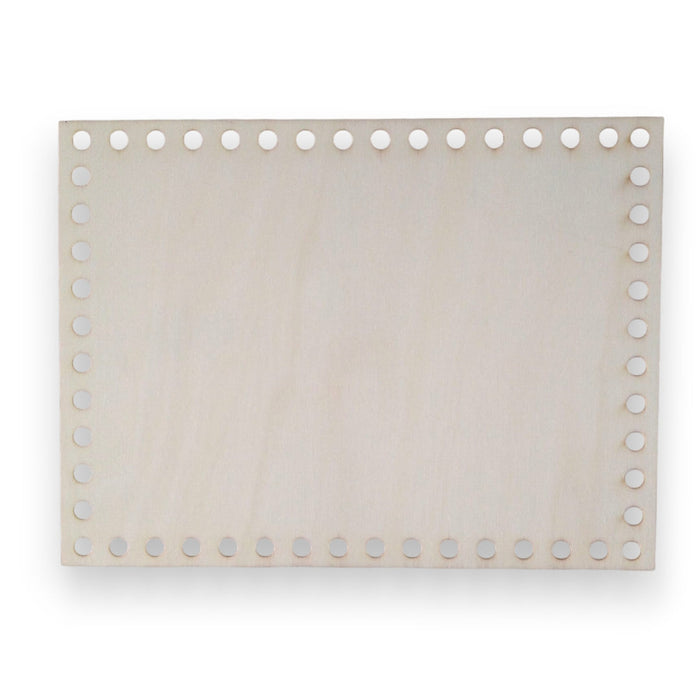 Base de Madera Rectangular Perforada para Tejer 20 × 15 cm