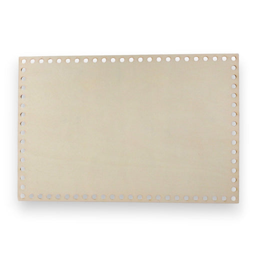 Base de Madera Rectangular Perforada para Tejer 30 × 20 cm