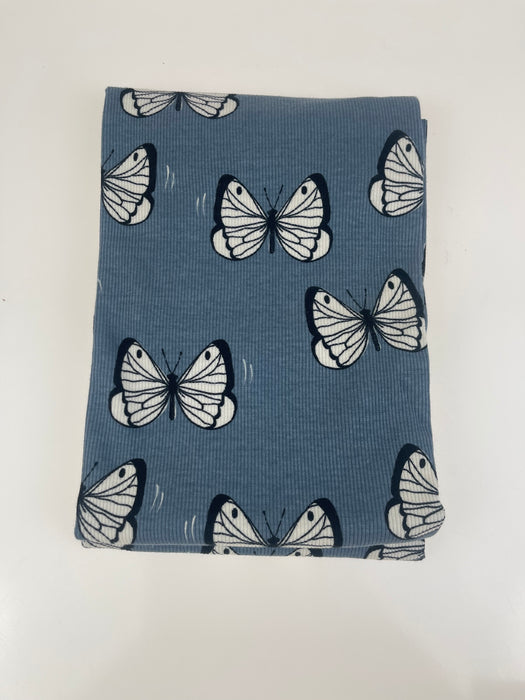 BUTTERFLY RIBBED JERSEY -BLUE