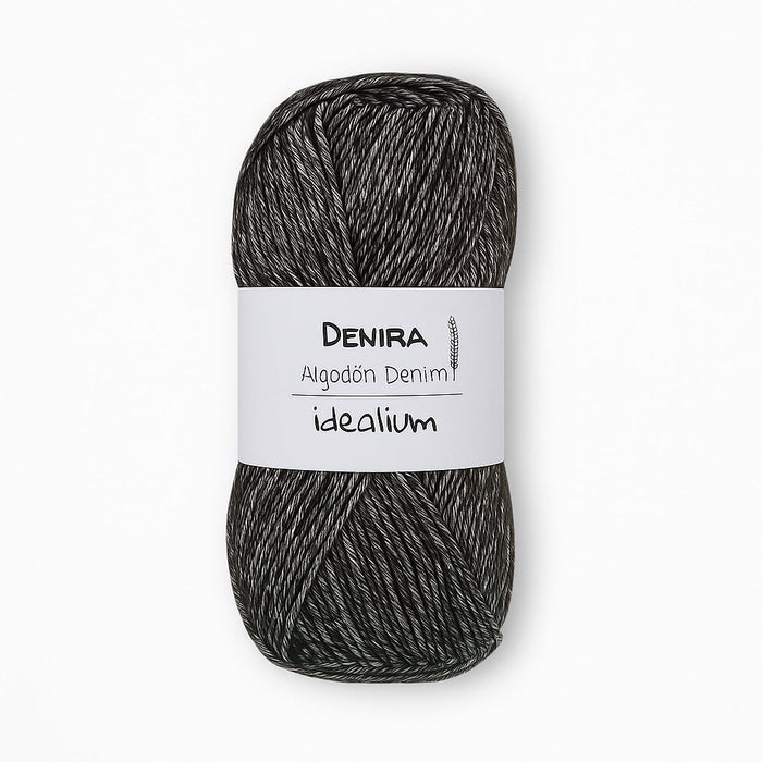 Denira · Algodón jaspeado efecto denim M001 Negro