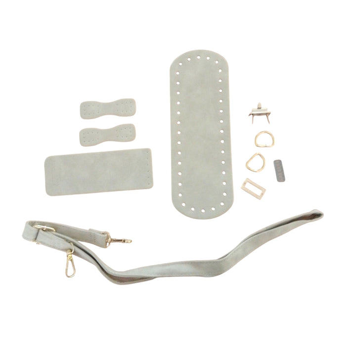 Set de accesorios para bolso – Base, correa y cierre (para trapillo, algodón o cordón) B-001