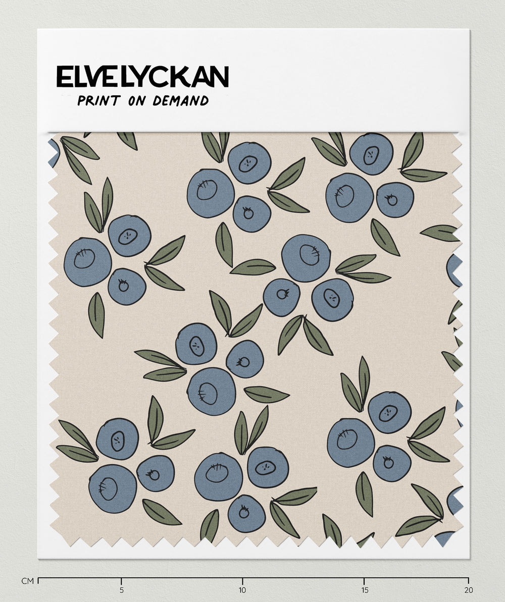 BLUEBERRIES - CREAMY BEIGE - PRINT ON DEMAND