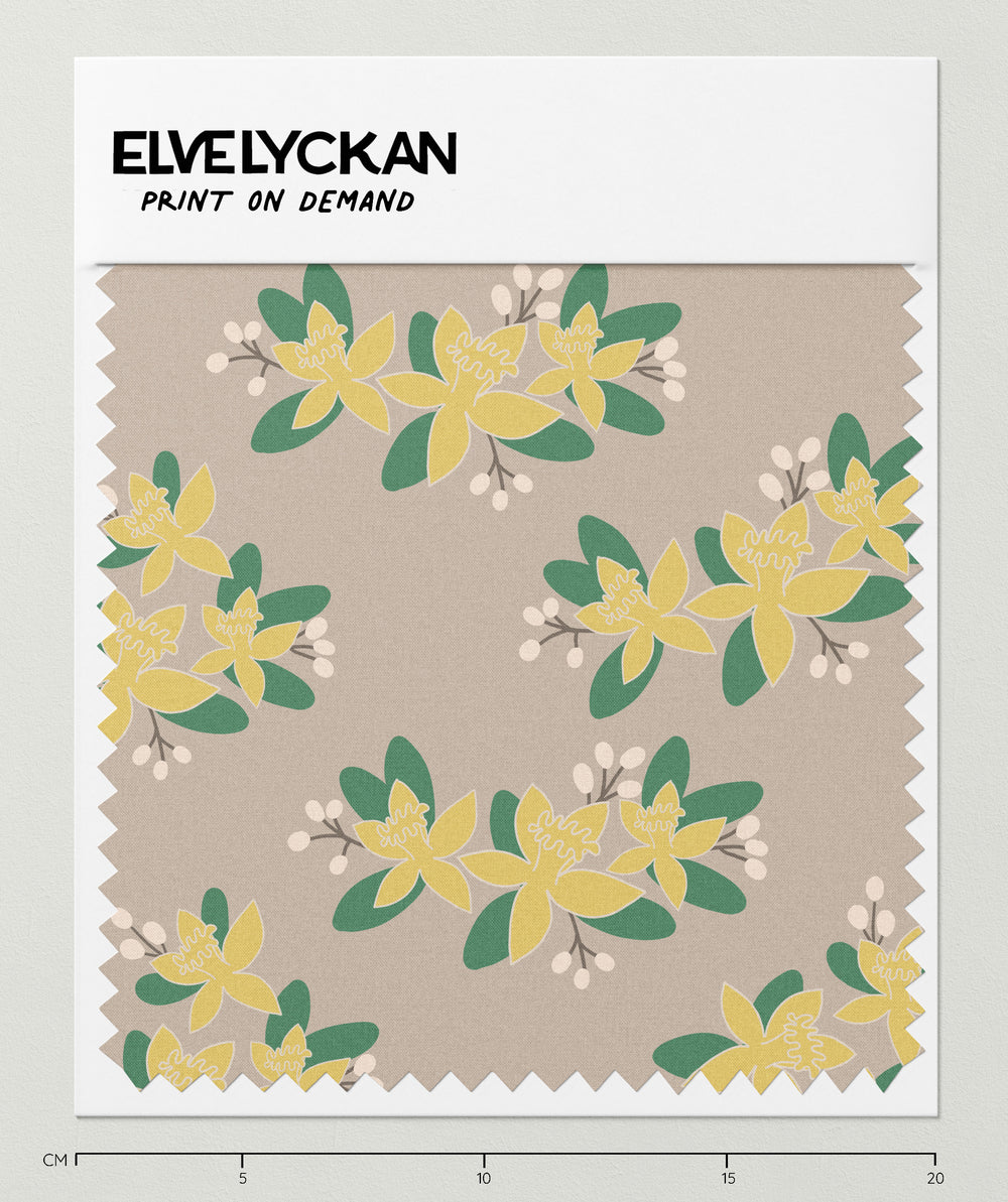 DAFFODIL - GREIGE -  PRINT ON DEMAND