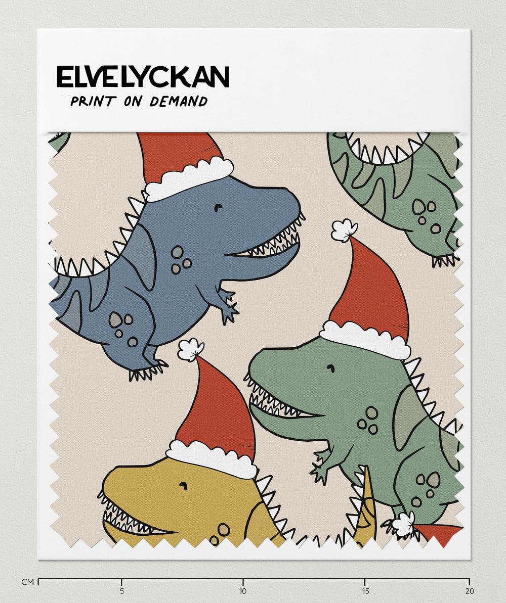 DINO XMAS - CREAMY BEIGE - PRINT ON DEMAND