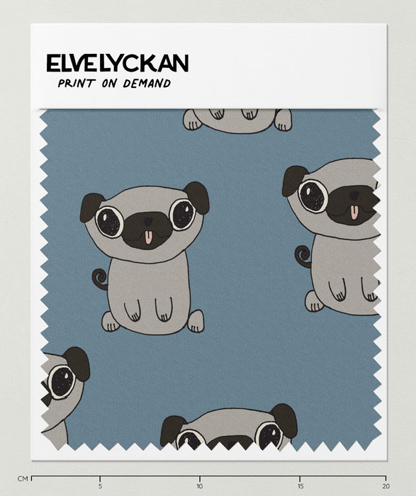 PUG - BLUE - PRINT ON DEMAND