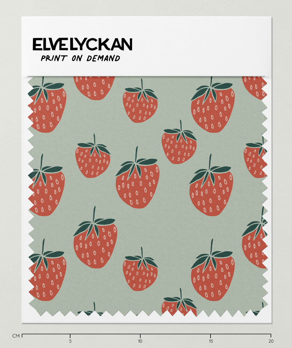 STRAWBERRY -  SEA GREEN -  PRINT ON DEMAND