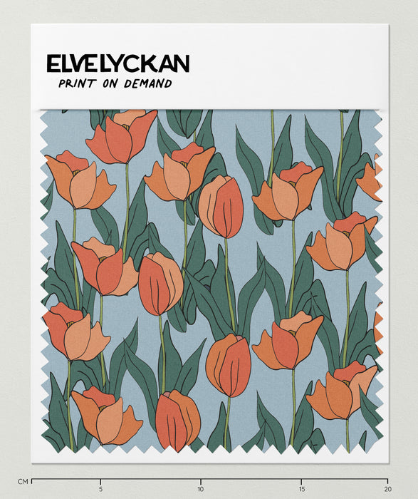 TULIPS - LIGHT BLUE -  PRINT ON DEMAND