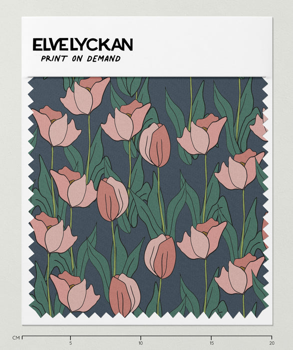 TULIPS - DARK BLUE -  PRINT ON DEMAND