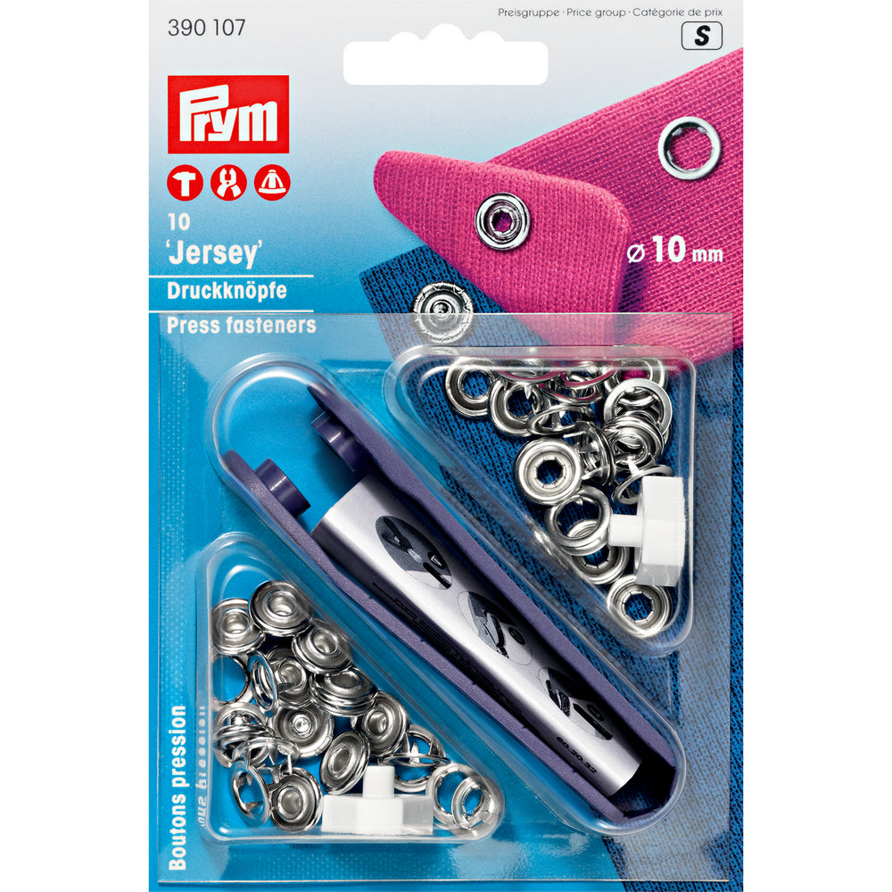PRYM - BOUTON-PRESSION JERSEY 10 MM ARGENT AVEC INSERT