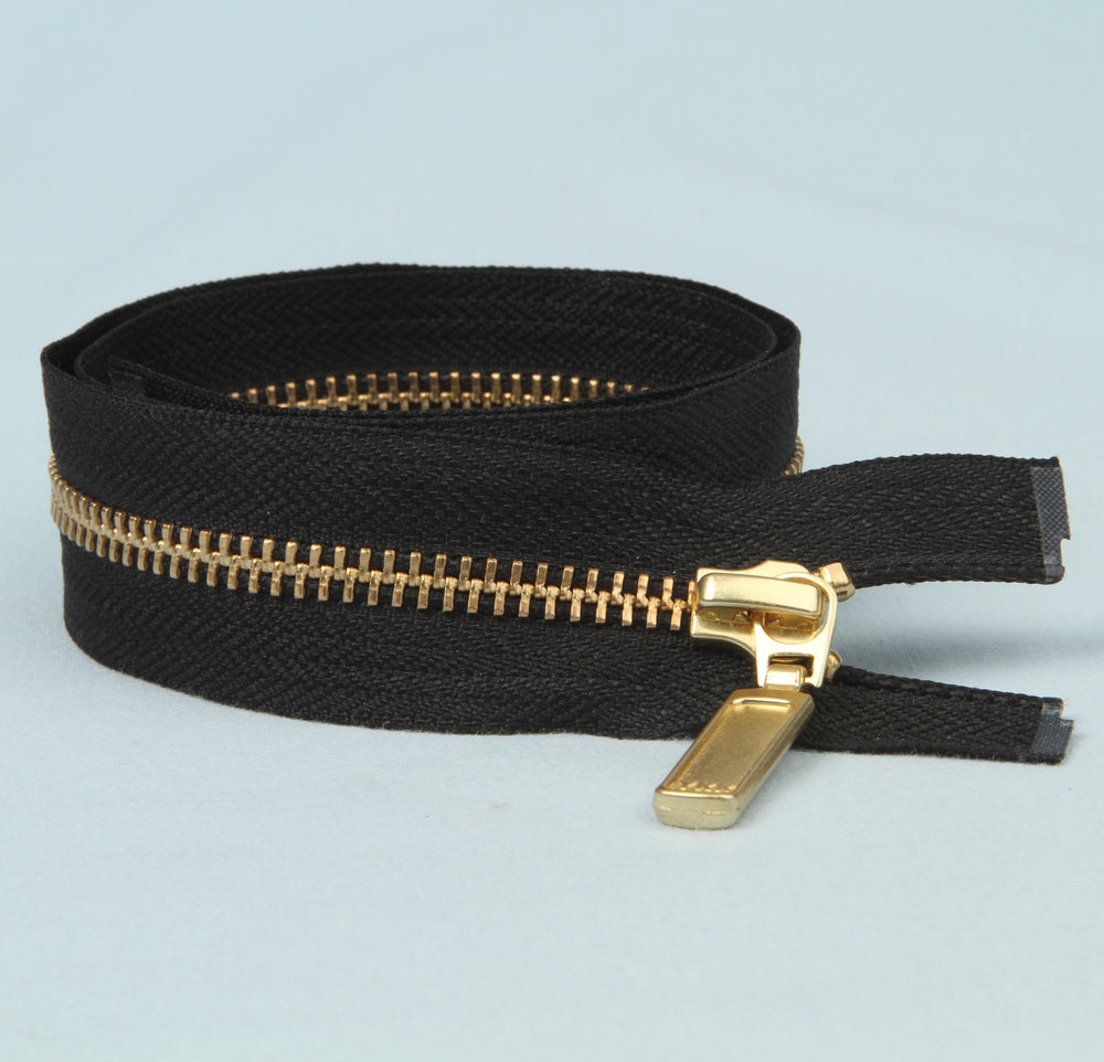 REISSVERSCHLUSS - 65 CM SCHWARZ/GOLD TEILBAR