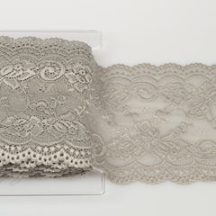 DENTELLE ÉLASTIQUE ARGENT 140MM